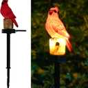 Cardinal Garden Decor Red Bird Figurine Memorial Solar Light Outdoor Stake Patio Yard Art Lawn Ornament Porch Christmas Decorations Outside Statue Gift for Mom Grandma Women Mother,3.94 x 3.54 x 16.73 inc