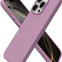 ORNARTO Compatible with iPhone 16 Pro Case 6.3", Slim Liquid Silicone 3 Layers Soft Gel Rubber Shockproof Protective Cover with Anti-Scratch Microfiber Lining-Lilac Purple