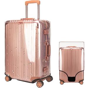 Veki Clear Suitcase Cover PVC Protector with Zip, Waterproof Transparent Luggage Cover Protective Bag, for Plastic Trolley Case Cover Protect Suitcases from Scratch for Travel Accessories (30inch, Full enclosure)