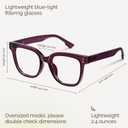 miyya Blue Light Glasses for Women & Men Oversized UV & Blue Light Blocker Chunky Frames, Stylish Eyewear Accessories Violet Indigo (Transparent), Oval