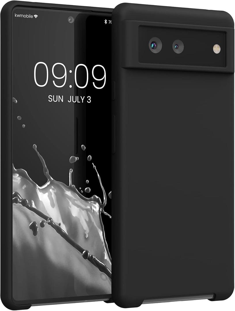 kwmobile Case Compatible with Google Pixel 6 Case - TPU Silicone Phone Cover with Soft Finish - Black Matte