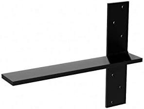 The Original Granite Bracket Heavy Duty American Made Steel Free Hanging Universal T Shelf Bracket, 30 inch, for Floating Shelves, Desks, Mantels, Matte Black (2 Count)