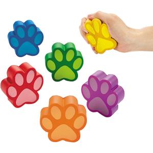 Paw Shaped Squishy Toys (Set of 12) Great for Dog Party Favors and Birthday Supplies