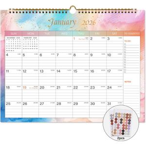 6 x Lbylyhxc 2026 Calendar - Includes January 2026 to December 2026-12 Monthly Wall Calendar 2026, 14.8 x 11.5 Inches.Thick Paper with Julian Dates and Block for New Year and Christmas Presents (Large Colorful)