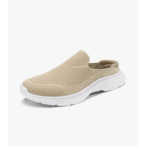 DREAM PAIRS Mules for Women Shoes Slip on Sneakers Knit Flats Lightweight Breathable Comfortable Walking Shoes,Size 6,Nude,SDML2201W