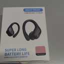 Wireless Earbud, 75H Bluetooth 5.4 Headphones Sport IP7 Waterproof, Running Wireless Earphones with ENC Noise Canceling Mic, 3D Bass Over Ear bud with Earhooks for Android, iOS, Workout, Gym, Rosegold