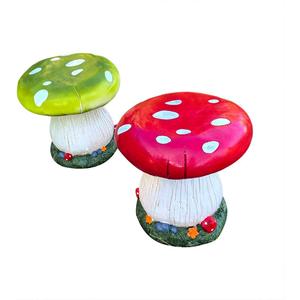 Mushroom Stool Home Shoe Stool Kid's Room Decor Outdoor Garden Simulation Large Mushroom Chair Garden Decor Courtyard Park Lawn Art Sculpture Decoration (RED), 12.56 inches * 9.45 inches * 12.56 inches