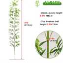 7/8ft Tall Artificial Bamboo Tree 10 Pack, Removable Faux Bamboo Outdoor with Encrypted Silk Leaves for Garden Fence Courtyard Entrance, Privacy Waterproof Fake Plants (7ft/213cm)