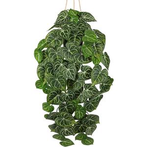 Large Fake Hanging Plants in Pot with Hook, 37" Artificial Hanging Pothos Long Vines Plants, Fake Potted Greenery Plant for Room Wall Living Room Bathroom Kitchen, Big Faux Ivy Houseplants for Shelf