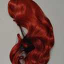 Long Red Wigs with Bangs 26Inch Wavy Curly Hair for Women Tangle Free Beginner Friendly Soft Natural Looking Wigs for Daily Party Use