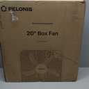 PELONIS 20 Inch Box Fan 3 Speeds, 25ft/s, 2026 Upgraded, Superior Air Throw (2295 CFM), Lightweight, 5 Blades, Floor Fan for Bedroom, Office, Living Room, Garage