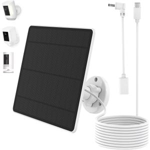 Solar Panel for Ring Camera, 5W 6V Fast Charging Solar Panel Charger for Ring Stick Up Cam/Pro, Spotlight Cam Plus/Pro