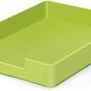 Letter-Size Tray, Desk Drawer Organizer, A4 Plastic Paper Tray for Office, School, Home Storage, and Storage Containers for Gift Wrap, and Crafts (Green)