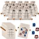 Gerrii Christian Gifts Tic Tac Toe Game for Kid Religious Favors with Jesus Bible Pieces Burlap Drawstring Bags Inspirational for Students Sunday School Church Supplies(12 Sets)