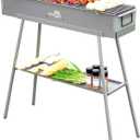 WILLBBQ Charcoal Grill Tailgate Parties, Patio, Beach Barbecues, Backyard Gatherings,Alloy Steel BBQ Barbecue Outdoor Grilling with Durable Support Frame and Dual Adjustable Vents (31.6x7.1x5.1 inch)