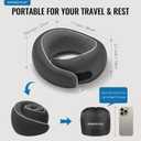 WANDER PLUS Travel Neck Pillow, Pure Memory Foam Neck Pillow for Airplanes, Comfortable Breathable Cover, 360 Degree Support Ergonomic Design Best for Sleeping Plane Train Travel Essentials Max Grey