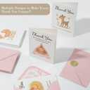 C2U Baby Shower Thank You Cards for Girl - 48 Pack with Envelopes & Gold Stickers,Baby Shower Greeting Cards Bulk for Newborn Party