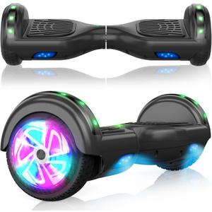 UNI-SUN Self Balancing Scooter for Kids, 6.5" Two Wheels Scooter with Bluetooth and Lights for Girls Boys Kids Adults