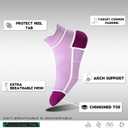 BRISIRA Coolmax Bamboo Viscose Women Compression Running Ankle Socks No Show Athletic Wicking Thick Cushioned Arch Support (5-7, 3 Pairs Purple High)