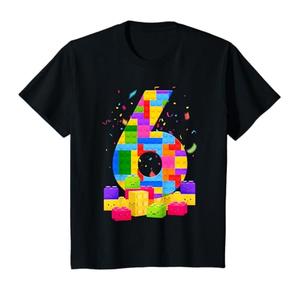 6 Years Old Builder Boy Girl Building Blocks 6th Birthday T-Shirt XS Black