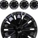 Hubcap Wheel Cover Replacement R16 Hub Caps Universal-Fit Steel Wheel Rim Cover ABS Material Exterior Accessories for Car Truck SUV -Set of 416-inchBlack