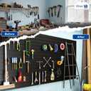 4'x8' PVC Slat Wall Paneling, High Load Capacity Slatwall Panel, Cuttable & Moisture-Proof & Flame Retardant, Heavy Duty Black Garage Slatwall Panes Storage Systems for Garage Workshop Storage