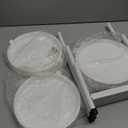 LASZOLA 4 Tiered Plant Stand Indoor Outdoor with Plastic Tray, Corner Folding Tall Flower Display Rack, Modern Plant Holder Shelf for Outdoor Patio Porch Garden Office Living Room, White