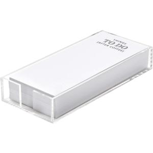 Santa Barbara Design Rectangular Acrylic Notepaper Holder with 125 Sheets Heavyweight Paper, 10" x 4.5", After Coffee