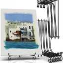 Lzerking Display Stand 8 Packs, 12 Inches Iron Foldable Plate Stand Picture Stand Photo Stand for Display, Black Holder Easel for Decorative Plates, Picture Frames, Books, Artistic Work