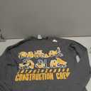 Construction Crew Vehicles Birthday Theme Party Long Sleeve T-Shirt, L, Black