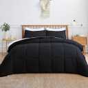 MAPLE DOWN Soft King Comforter Size Duvet Insert-Down Alternative Comforter with Corner Tabs-Lightweight Fluffy Breathable Machine Washable (Black,106"x90")