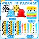 Ecally 60 Pcs Cartoon Party Favors Include 12 Cartoon Themed Silicone Stretch Wristbands 12 Silicone Key Chains 12 Drawstring Bags 24 Slap Bracelets for Birthday Party Decor