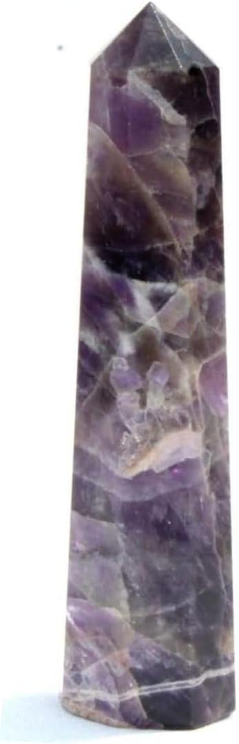 Jet International Amethyst Obelisk Tower  Natural Crystal Healing Stone for Energy, Meditation & Chakra Balancing  Spiritual Home Decor & Gift  Polished Purple Quartz Point (3 inch)