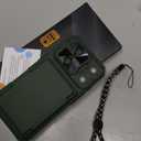 for iPhone 17 Pro Wallet Case, Credit Card Holder (4-5 Cards), Slide Lens Cover, Military Drop Protection, Rugged Heavy Duty Women Men Protective Phone Case for iPhone 17Pro 6.3", Green