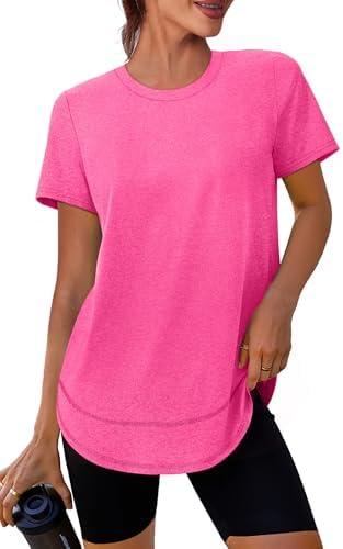 XIEERDUO Womens Workout Tops Short Sleeve Shirts Quick Dry Outfits for Hiking Running No Size