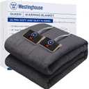 Westinghouse Queen Size Electric Heating Blanket, 10 Levels, Auto Shut Off, Fast Heating, Machine Washable (Queen, 84x90 Inches, Charcoal)