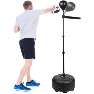 SYNTECSO Spinning Reflex Bar with Punching Bag, HAdjustable Height Boxing Bar, Boxing Speed Trainer for Home Gym