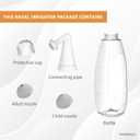 2 x Nasal Irrigator, Sinus Rinse Bottle, BPA-Free, Ergonomic Design, 2 Tips for Adult/Kids, Reduces Snoring, Relieves congestion, Easy to use, Transparent Light-grey