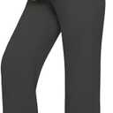 Huukeay Women's Cotton Linen Blend Maternity Pants, High Waisted Lounge Pregnancy Pants Over The Belly Trousers with Pockets (Black, S)