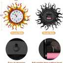 Outdoor Clock Thermometer Combo, Sun Outdoor Wall Clock, Silent Non-Ticking Outdoor Clocks Waterproof for Patio, Garden