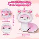 Pink Snake Stuffed Animals Plushie Doll Toys,Snake Plush with Lion Dance Design,Pink Stuffed Animals Plushie,Gifts for Birthday Halloween Christmas,Kids Party Favors