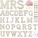 Rhinestone Self-Adhesive Letter Clothing Patches: Kingsow 48pcs Silver Rhinestone Bling Letter Patch Stickers for DIY Crafts - Glitter Crystal Alphabet Patches Stick on Jackets, Hats, Bags