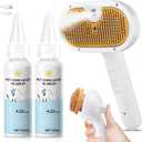 Pet Steam Brush for Dog & Cat  3-in-1 Spray Hair Removal Comb for Shedding & Grooming, Softens Fur & Reduces Static  Water Brush for Long & Short Coats, Bath-Hating Pets, Includes 2*Shampoo