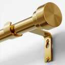 Oneach Heavy Duty Curtain Rods for Windows 28 to 48 Inch, 1 Inch Brass Gold Curtain Rod, Adjustable Length Rod with Metal Finials, Modern Decorative for Bedroom Kitchen Living Room (16 to 60 Inch)