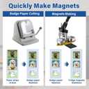 2x2in Square Fridge Magnet Maker, DIY Photo Magnet Making Kit Press Machine, with Lightweight Paper Cutter & 200Set Materials, 100pcs Photo Paper