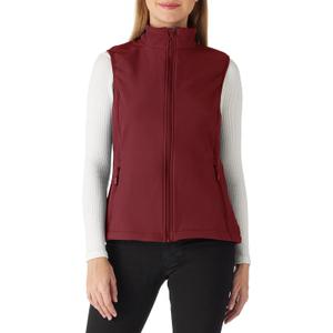 Outdoor Ventures Women's Lightweight Softshell Vest Windproof Fleece Lined Zip Up Sleeveless Jacket for Running Hiking Golf (Red) XL