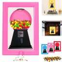 Candy Dispenser Frame, Candy Picture Frame Dispenser, Handy Candy Frame Dispenser, Picture Frame Candy Dispenser, For Candies, Nuts, Dog & Cat Treats, Suitable for Birthday & Holiday Gifts (Pink)