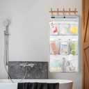 Mesh Shower Organizer Hanging Caddy Quick Dry Bathroom Storage for Toiletry Accessories with Rotating Hanger (8 Pockets)