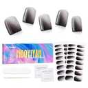 MOOYIYAN Semi Cured Gel Nail Stickers 32 PCS|Cat Eye/Frosted Gel Nail Strips|Compatible with Any UV/LED Lamps|Long-Lasting Real Nail Polish Strips for Women's Decoration 