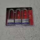 Master Lock Silver Outdoor Keyed-Alike Padlocks with Keys, Extra Long Shackle Lock for Gate, Fence, Shed, or Other Equipment, 3 Pack, 1TRILJ